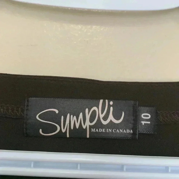 Simpli, deep brown  tunic, well tailored w long sleeves, square neck - Picture 4 of 8